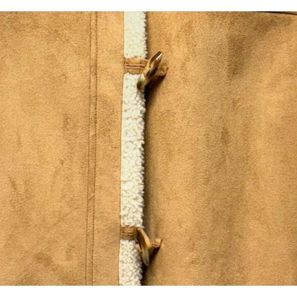 Talbots Faux Shearling Jacket, Horn Shaped Buttons, Fleece Lining, Size L, VTG - Picture 6 of 8